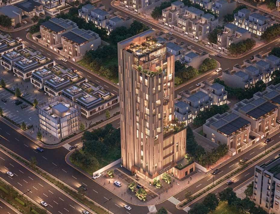 Traveller Tower at dusk, North Riyadh